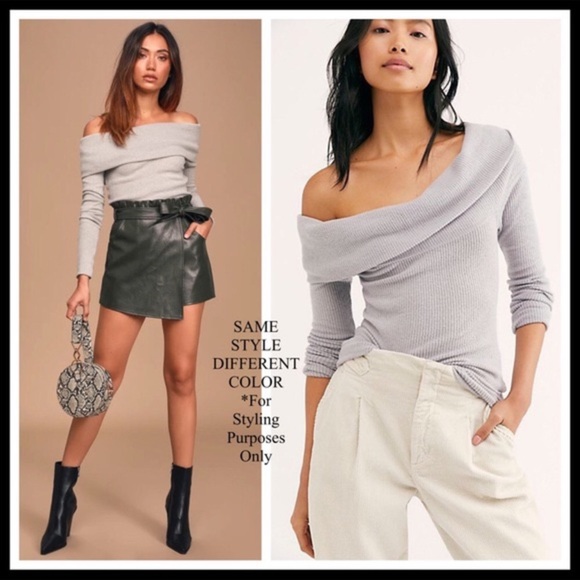 FREE PEOPLE SWEATER BOHO PULLOVER COZY OFF THE SHOULDERS BLUSH PINK TOP A3C - Picture 9 of 16